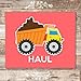 Boys Construction Trucks Set (Haul, Lift, Roll, Spin) Art Prints (Set of 4) - Unframed - 8x10s | Perfect for Little Builders' Rooms | Construction-Themed Artwork Featuring Trucks | Cute Wall Art