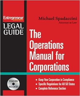 The Operations Manual For Corporations Entrepreneur Legal - 