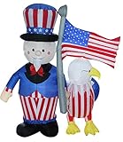 6 ft. Airblown Inflatable Uncle Sam & American Eagle - Yard Decoration