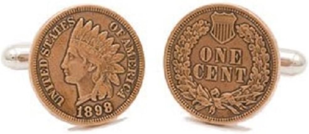 Tokens and Icons Indian Head Penny Coin Cufflinks