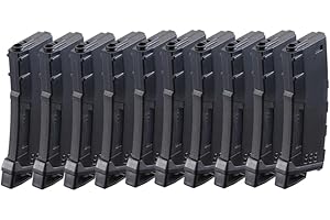 Lancer Tactical Airsoft M4 M16 Series Polymer 130 Round Transparent Window High Speed Mid-Cap Airsoft Magazine- Pack of 10