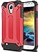 WOLLONY Galaxy S4 Case, Rugged Hybrid Dual Layer Hard Shell Armor Protective Back Case Shockproof Cover for Samsung Galaxy S4 Case - Slim Fit - Heavy Duty - Impact Resistant Bumper(Red)