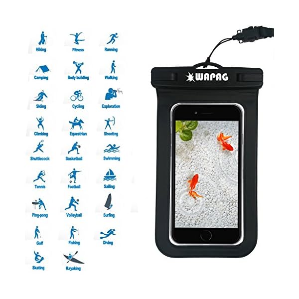 WAPAG-Waterproof-Bag-Case-Pouch-for-iPhone-7-6s-6-6-Plus-5s-Samsung-Galaxy-s6-s6-Edge-s5-s4-Note-4-Cell-Phone-up-to-6-inches-DirtSnowDust-Proof-Fits-Swimming-Kayaking-IPX8-to-100Feet WAPAG-Waterproof-Bag-Case-Pouch-for-iPhone-7-6s-6-6-Plus-5s-Samsung-Galaxy-s6-s6-Edge-s5-s4-Note-4-Cell-Phone-up-to-6-inches-DirtSnowDust-Proof-Fits-Swimming-Kayaking-IPX8-to-100Feet