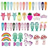82 pcs Baby Girls Hair Clips No Slip Metal Snap Hair pins Barrettes Cartoon Animal Pattern Design for Women Kids Toddlers Pets