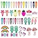 82 pcs Baby Girls Hair Clips No Slip Metal Snap Hair pins Barrettes Cartoon Animal Pattern Design for Women Kids Toddlers Pets
