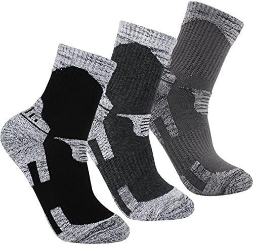 Short Hiking Socks Men 3 Pack ( Black + Dark Grey + Grey )