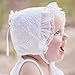 Huggalugs Baby Girls White Heart Eyelet Bonnet