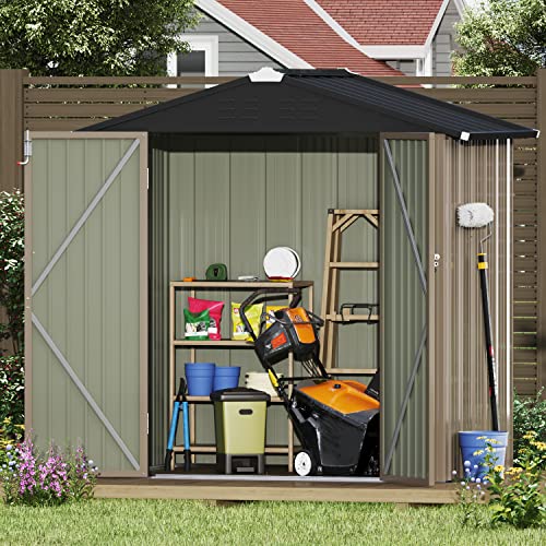 Devoko Outdoor Storage Shed 6 x 4 FT Lockable Metal Garden Shed Steel