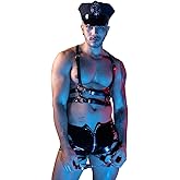 NOROYOY Men's cosplay Sexy Underwear police Costume Lingerie Pajamas Uniform bar Nightclub Stage Performance party Christmas