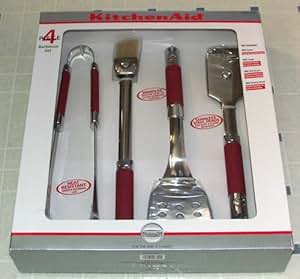 Amazon.com: 4 Piece KitchenAid BBQ Barbecue Tool Utensil ...