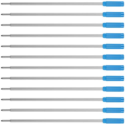 Unibene Cross Compatible Ballpoint Pen Refills 12 Pack, 1.0mm Medium Point-Blue, Smooth Writing Replaceable German Ink Pen Refill - Thumbnail 5