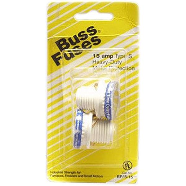 Bussmann Bp S 15 15 Amp Type S Time Delay Dual Element Plug Fuse Rejection Base 125v Ul Listed Carded Cartridge Fuses Amazon Com