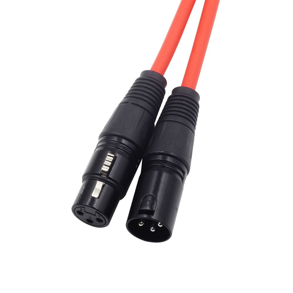 LoongGate Balanced Mic Cables, XLR 3 Pin Male Female Microphone Shielded Audio Cord (3M/9.8ft, Red)