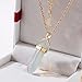 Genuiskids Jewelry Gemstone Rock Natural Crystal Quartz Healing Point Chakra Stone Gold-Plated Choker Pendant Necklace (White)
