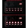 Proelectric-Red-LED-Light-1-Waterproof-MarineBoat-Car-Switch-Panel-6-Gang-USB-Charger-Voltage-Indicator-Power-Socket-5-pin-On-Off-Rocker-Switch
