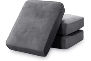 Stretch Velvet Couch Cushion Covers for Individual Cushions Sofa Cushion Covers Seat Cushion Covers, Thicker Bouncy with Elas