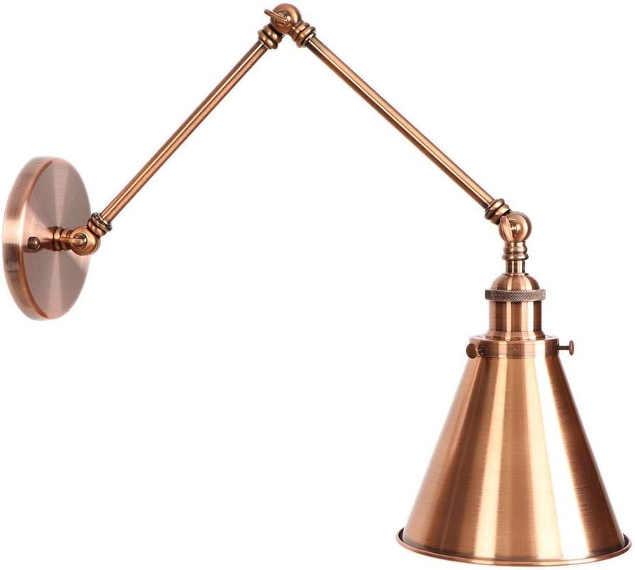 Ganeep Retro Wrought Iron Loft Wall Lamp Long Swing Arm Wall Lamps Adjustable Metal E27 Edison Light Bulb Wall Light Home Lighting for Bedroom/Restaurant (Color : C)