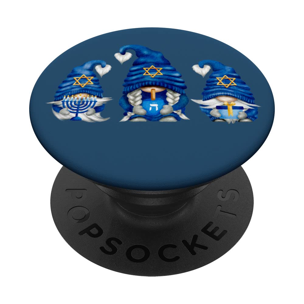 Funny Hannukah Gnomes For Women Chanukah Menorah Dreidel PopSockets Swappable PopGrip