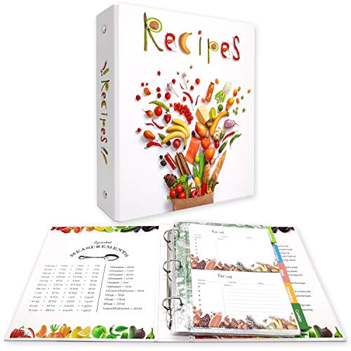 Recipes Organizer Binder Kit Set A5 Page Size Recipe Book & 30 Recipe