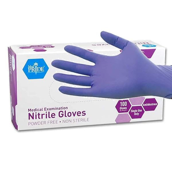 MEDPRIDE POWDER-FREE NITRILE EXAM GLOVES, LARGE, LARGE (PACK OF 100)