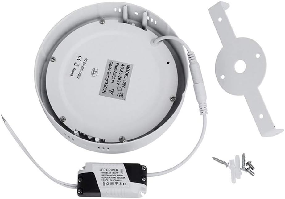 G.W.S® 6W Round Circle LED Surface Mounted Panel Downlight Ceiling Light Warm White (3000K), LED Driver Included - Image 5