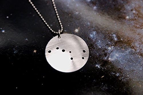 Big Dipper Round Constellation Necklace Sterling Silver