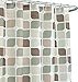 Creative Home Ideas 15-Piece Bathroom Shower Curtain Set – Set of 1 Shower Curtain & 12 Metal Hooks & 1 Bath Mat & 1 Contour Mat, Modern Bathroom Décor, Machine Washable, Zaragoza Linen/Chocolate