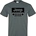 Jeep Wrangler Logo on a Dark Heather T Shirt,Medium