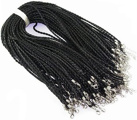 DIY Jewelry Making: 100 pcs of Imitation Leather Necklace Cord, Black