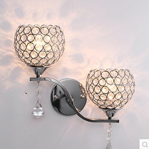 VanMe Modern Crystal Double Slider Silver Wall Lamp Mirror/ Stair /Bed Room Light New Arrival [Energy Class A++]