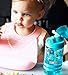 Nuby Thirsty Kids Flip-it Thin Straw Active On The Go Water Bottle with Push Cap and Carry Handle, Aqua Flamingo, 12 Ounce