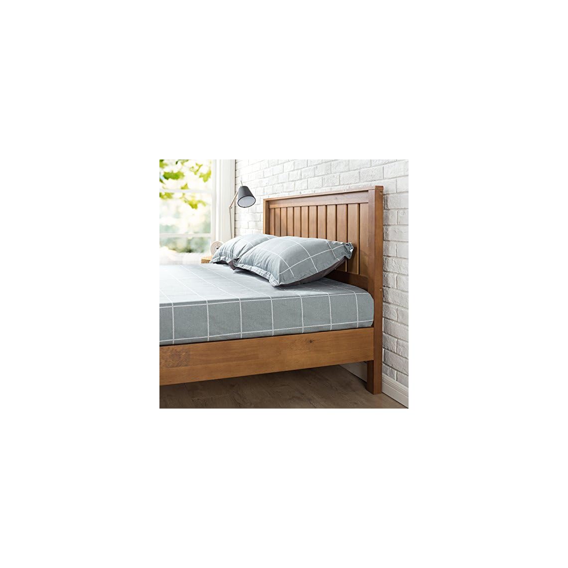 ZINUS Alexis Deluxe Wood Platform Bed Frame with Headboard / Wood Slat