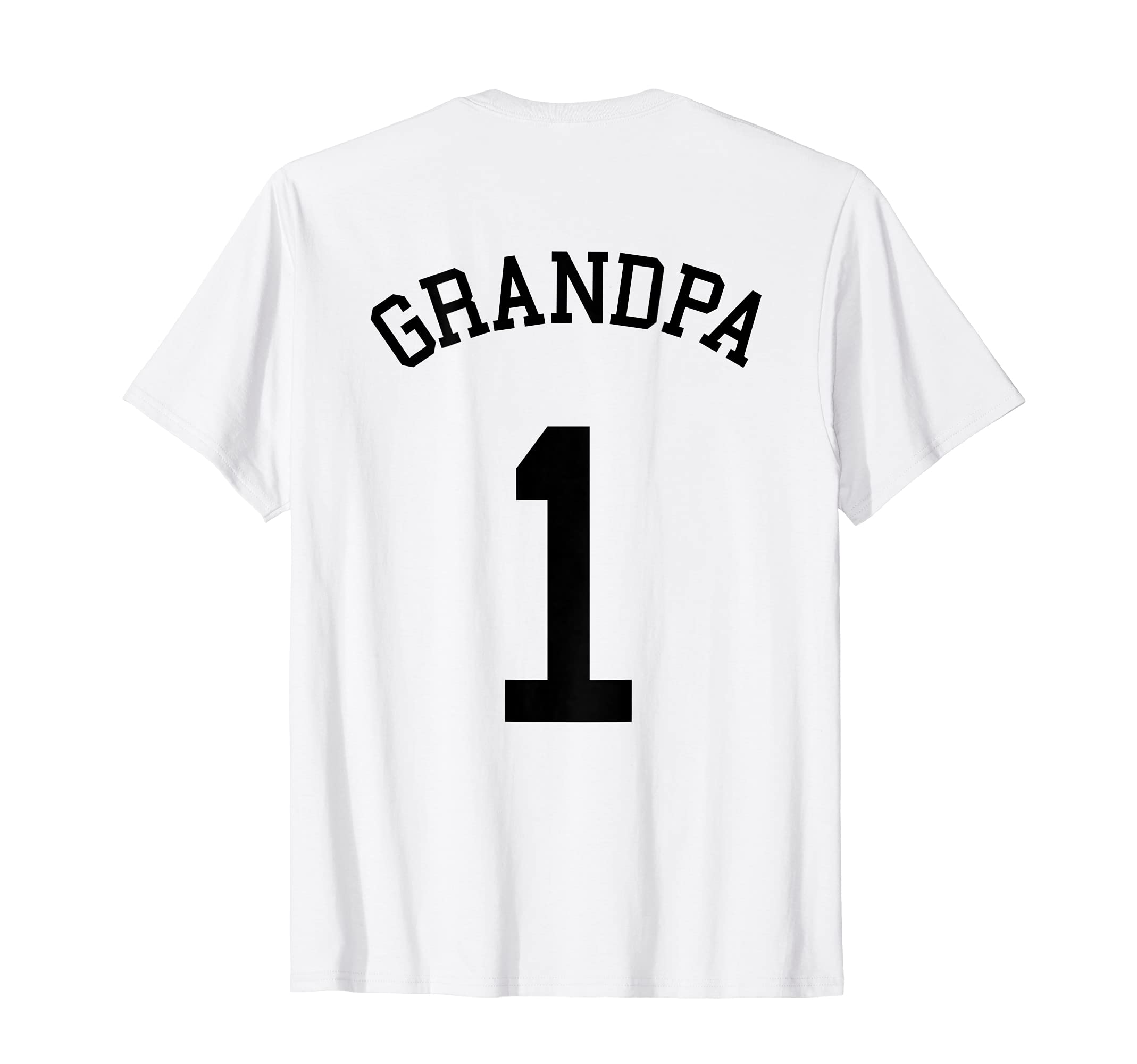 Mens Grandpa Team Uniform # 1 Football Popz Baseball Papa Rugby T-Shirt