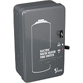 Tork NSI WH2B Mechanical Water Heater Time Switch, 24-Hour, 208/250V, 40A, DPST , Gray