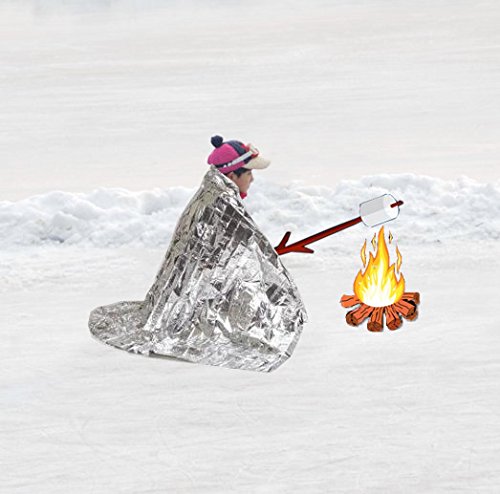 SurviMate Emergency Mylar Thermal Blanket for NASA,Outdoors Adventures,Survival,Emergency Rescue,Hiking,First Aid and Nature Disaster,(6-Pack) 52"x 82"-Silver - Thumbnail 3