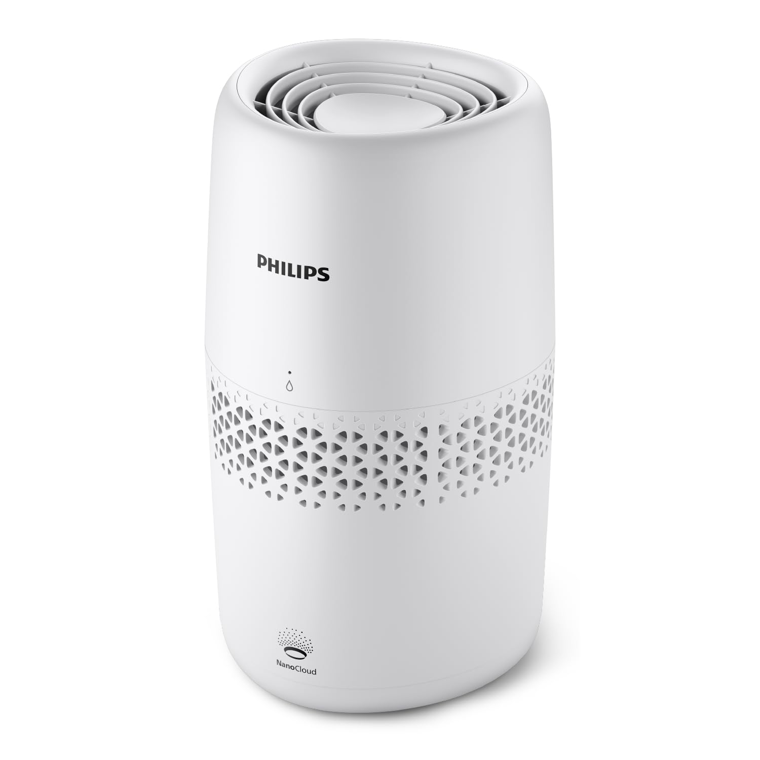 Philips Umidificatore Evaporativo Serie 2000, Umidificazione Igienica, 99,97% Meno Batteri, Serbatoio Acqua da 2L, 190 ml/h, per Stanze fino a 31 m², Ultra Silenzioso (32 dB), Bianco (HU2510/10)