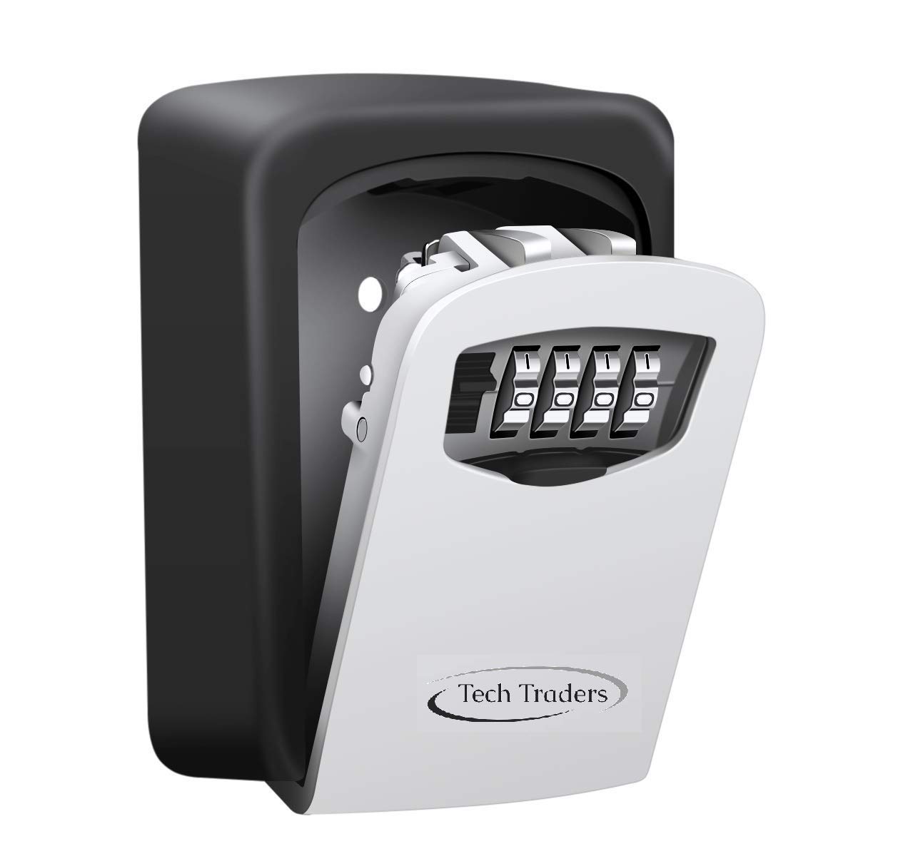 Tech Traders ® Key Lock Box,Wall Mounted Key Safe, Key Storage Box with Strong 4-Digit Combination to Share and Secure Keys for Home, Office Etc [Updated Version].