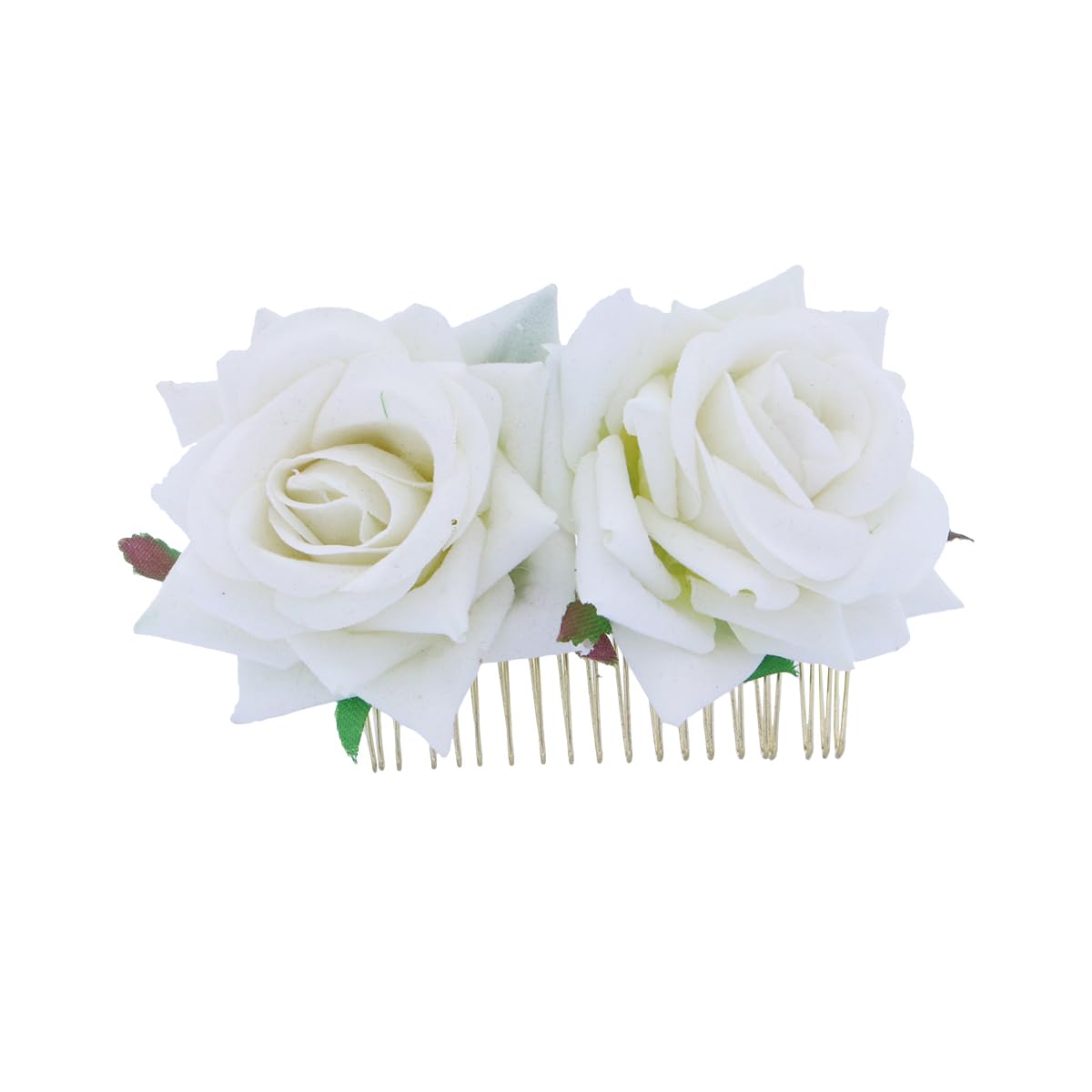 Beaupretty Floral Hair Comb Rose Hair Accessories Elegant Flower Headpiece for Women Girls Wedding Bridal Party Styling