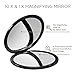 NATRULAX Superior Quality Dual Sided 10 x & 1 x Magnifying Compact Mirrors - 4 Inch Diameter-Ideal For Makeup & Eyebrow Removal -Perfect For Purses & Travel - Excellent Gift.