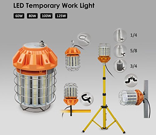 LED Work Light Fixture 125 Watt 5000 Kelvin Cage Light with Hook Mount. 14550-16250 Lumens. Warehouse Light. Factory Light. Workshop Light.