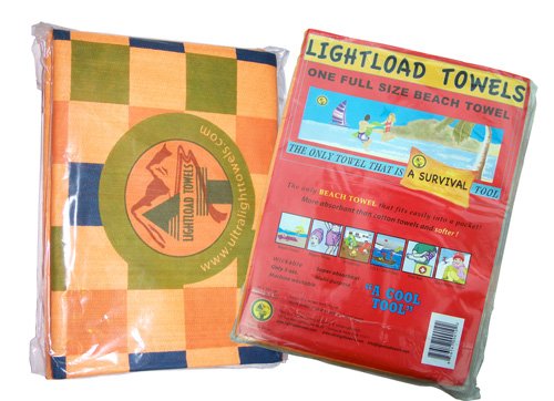 Lightload Easy Carry Beach Towels (90 x150cm) Ultralight Space and Weight Savers