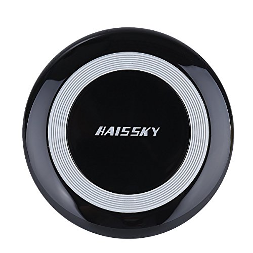 Wireless Charger, Haissky Portable Quick Qi Wireless Charging Pad for Samsung Galaxy S6 S6 Edge S6 Edge Plus S7 Edge S7 Note 5 Nokia Lumia 920 950/xl Nexus 4/5/6/7 and All Qi-Enabled Devices (Black)