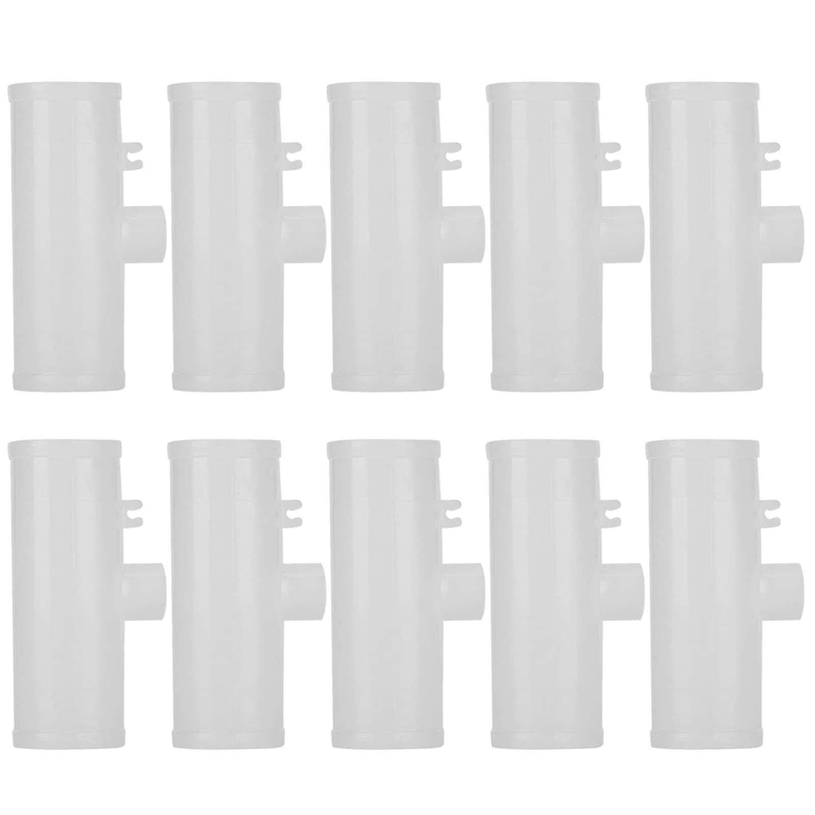 Fdit 10Pcs Waters Poultry Watering Cups Tee Fittings Hose for Threaded Poultry Nipples Chicken Waterer Feeder(G3/4)