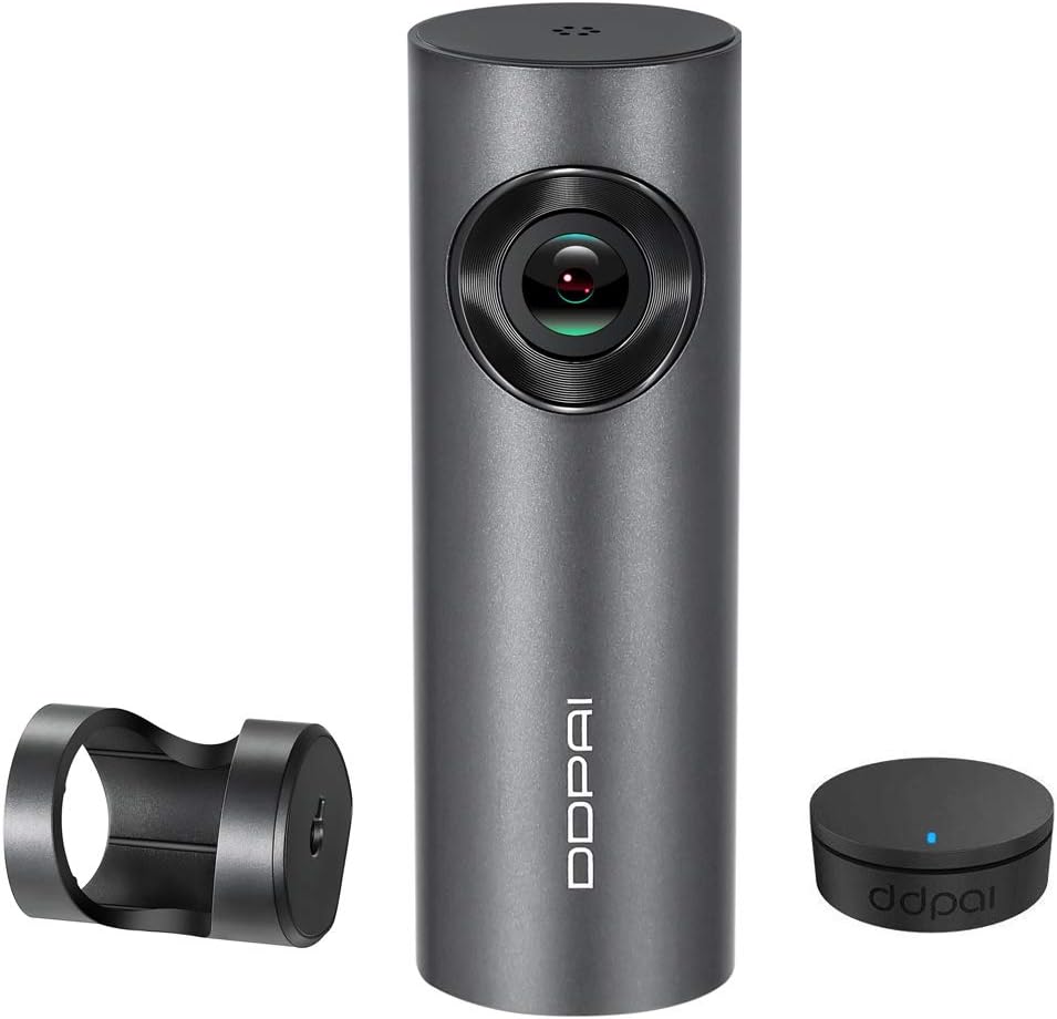 DDPai Mini3C Wi-Fi Dash Cam 1600P Car Camera, 6-Axis G-sensor, Supercapacitor, 32GB eMMC, 360 Degree Rotatable, SnapShot Button, Park Monitor by 1FPS (Extra Hardwire Kit Needed)