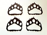 Bear Paw Prints Set of 4 Home Decor Metal Wall Art