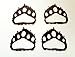Bear Paw Prints Set of 4 Home Decor Metal Wall Art