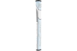SuperStroke Traxion Pistol GT 1.0 Putter Grip | Improves Feedback and Tack, Enhances Feel and Comfort, No-Taper Technology, 10.50” in Length, Weighs 83g| White/Grey/Red (71200)