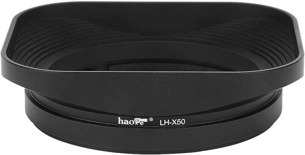 Haoge LH-X50 Bayonet Square Metal Lens Hood for Fujifilm Fuji Fujinon XF 50mm F2 R WR Lens on X-Pro2 X-Pro1 X-T2 X-T1 X-T20 X-T10 X-E2S X-A5 X-A20 X-E3 X-H1 - Image 5