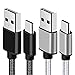 Aluan Type C Cable 2 Pack Nylon Braided USB C Charger Fast Charging Cable for USB C Smartphone Devices Samsung Galaxy Note 8 Moto Z Play Macbook 3.3 Ft