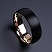 King Will DUO 8mm Women Men Black Tungsten Carbide Ring Matte Brushed Finish Dome 18K Rose Gold Plated Comfort Fit Wedding Band (11)